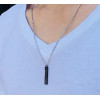 Stainless steel couple heart cubic zirconia inlay pendant custom engraving