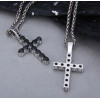 Pendentif homme femme argent croix zirconium