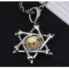 Pendentif homme argent etoile de david oeil de providence