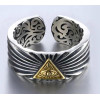 Men's Sterling Silver Eye of Providence Open Signet Ring