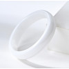 Bague femme alliance dome anneau bombe ceramique blanche