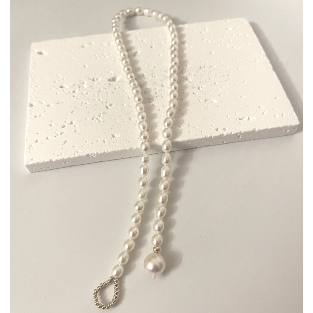 AAA quality 14K GF oval freshwater pearl necklace 5-6mm