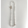 Collar de perlas de agua dulce blancas AAA de 9-11 mm con cierre en T de corazón chapado en oro