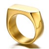 Men's Stainless Steel Gold Plated Signet Ring