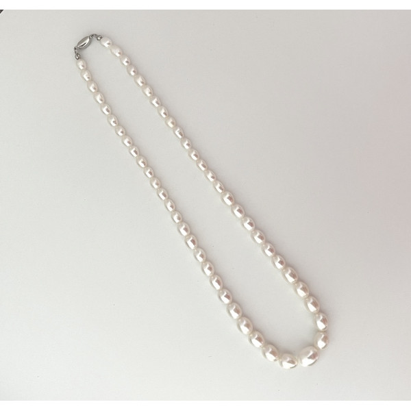 GAVU Collana Donna Oro 18k Con Perle Coltivate D'Acqua Dolce - Acciaio Inox 40+5cm