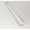 AAA white oval freshwater pearl necklace 5-10mm 925 silver clasp