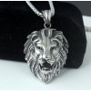 Pendentif homme acier tete de lion