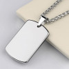 Men's High Polished Tungsten Dog Tag ID Pendant Engraving