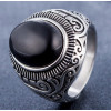 Men's Stainless Steel Oval Turquoise Celtique Signet RIng