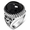 Men's Stainless Steel Black Onyx Stone Inlay Signet RIng