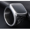 Men's Stainless Steel Black Resin Ring