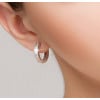 Boucles d'oreilles creoles Argent rhodie serti zirconium
