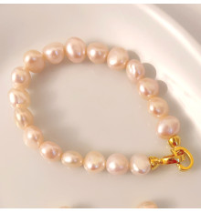 White freshwater pearl necklace 7mm AAA gold plated clasp