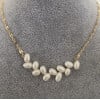 45cm Necklace cultured pearl ear of wheat 6mm gold plated chain