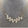 Collana di perle d'acqua dolce da 45 cm Epi de ble, catena placcata in oro da 6 mm