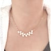 Collana di perle d'acqua dolce da 45 cm Epi de ble, catena placcata in oro da 6 mm