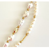 Bracciale di perle d'acqua dolce barocche a 2 file con chiusura a T placcata in oro