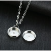 Men's Polished Stainless Steel round plaque secret box Custom Engraving Necklace Pendant