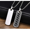Personalized pendant necklace couple bar pattern black steel