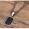 Stainless steel black resin necklace pendant custom engraving