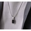 Stainless steel black resin necklace pendant custom engraving
