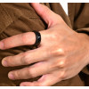 Anillo de hombre multifacético de tungsteno negro para grabar