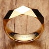 Men's High Polished Tungsten Gold Plated Inside Custom Engraved wedding Ring