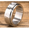 Men's Stainless Steel Anti-stress Custom Engraved Ring with Hammered Design