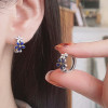 Men's Sterling Silver Flowers Resin Hoop Earrings