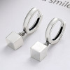 Boucles d'oreille argent creoles pendante cube