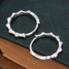 Men's Rhodium Hammered Sterling Silver Earrings