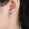 Men's Sterling Silver Om symbol Stud Earrings