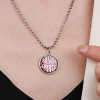 Colgante de plata para hombre y mujer, placa medallón de buena suerte, resina