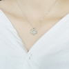 Pendentif chaine argent rhodie flocon neige zirconium