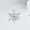 Pendentif chaine argent rhodie flocon neige zirconium