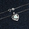 Colgante cadena plata corazón ópalo circonio
