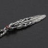 Pendentif argent homme plume tete de mort onyx rouge