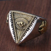 Men's Sterling Silver Eye of Providence Open Signet Ring