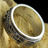 Bague argent anneau homme dragon tournant