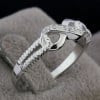 Rhodium Plated Sterling Silver Cubic Zirconia Inlay Infinity Ring