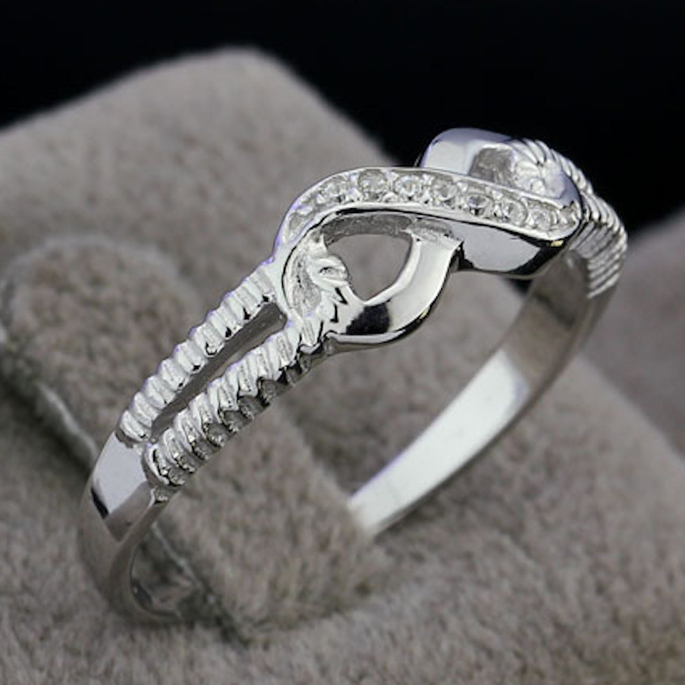 Bague 'À L'Infini' En Argent 925 Rhodié - Diamant Cz 2.76-3 Ct - Taille 50 - Neuf Avec étiquettes