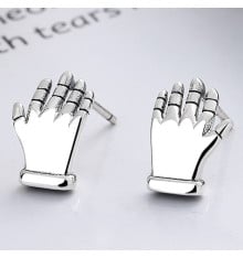 Men's Sterling Silver hands studs Earrings