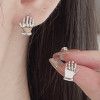 Men's Sterling Silver hands studs Earrings