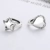 Men's Sterling Silver pentacle Heart Hoop Earrings