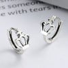 Pendientes de plata para hombre y mujer, criollas corona cruz