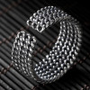 Women's Braided Sterling Silver Open Ring