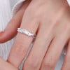 Bague argent ouvert ajustable concave martele