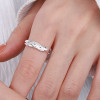 Women's Sterling Silver Concave Hammered Open Ring