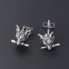 Men's wolf head stainless steel stud earrings