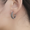 Boucles d'oreilles homme femme semi anneau acier - paire